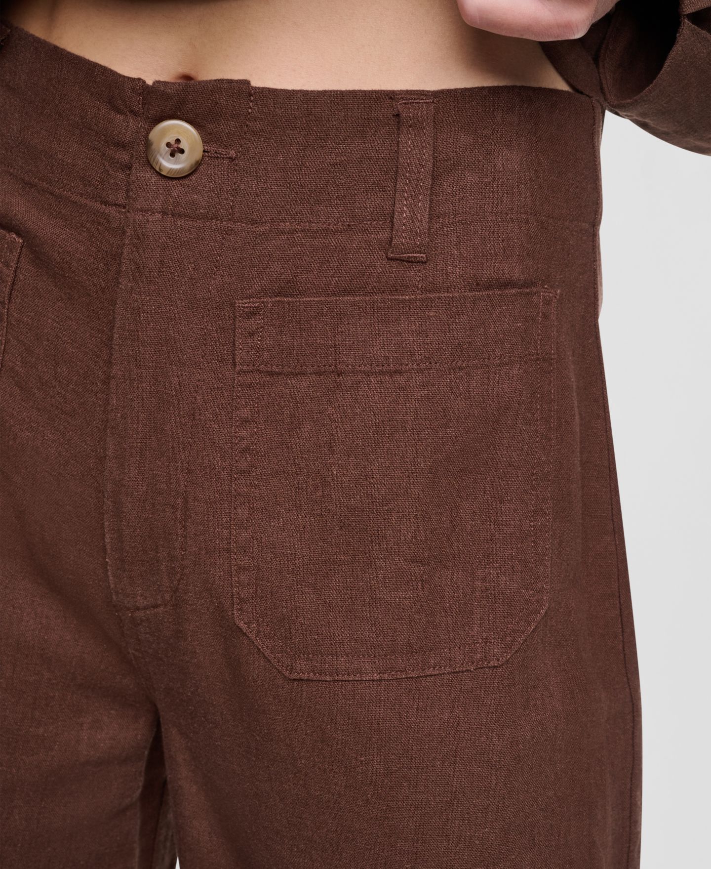 Женские брюки DKNY Jeans High-Rise Cropped Wide-Leg, цвет: Каштановый — фото 7