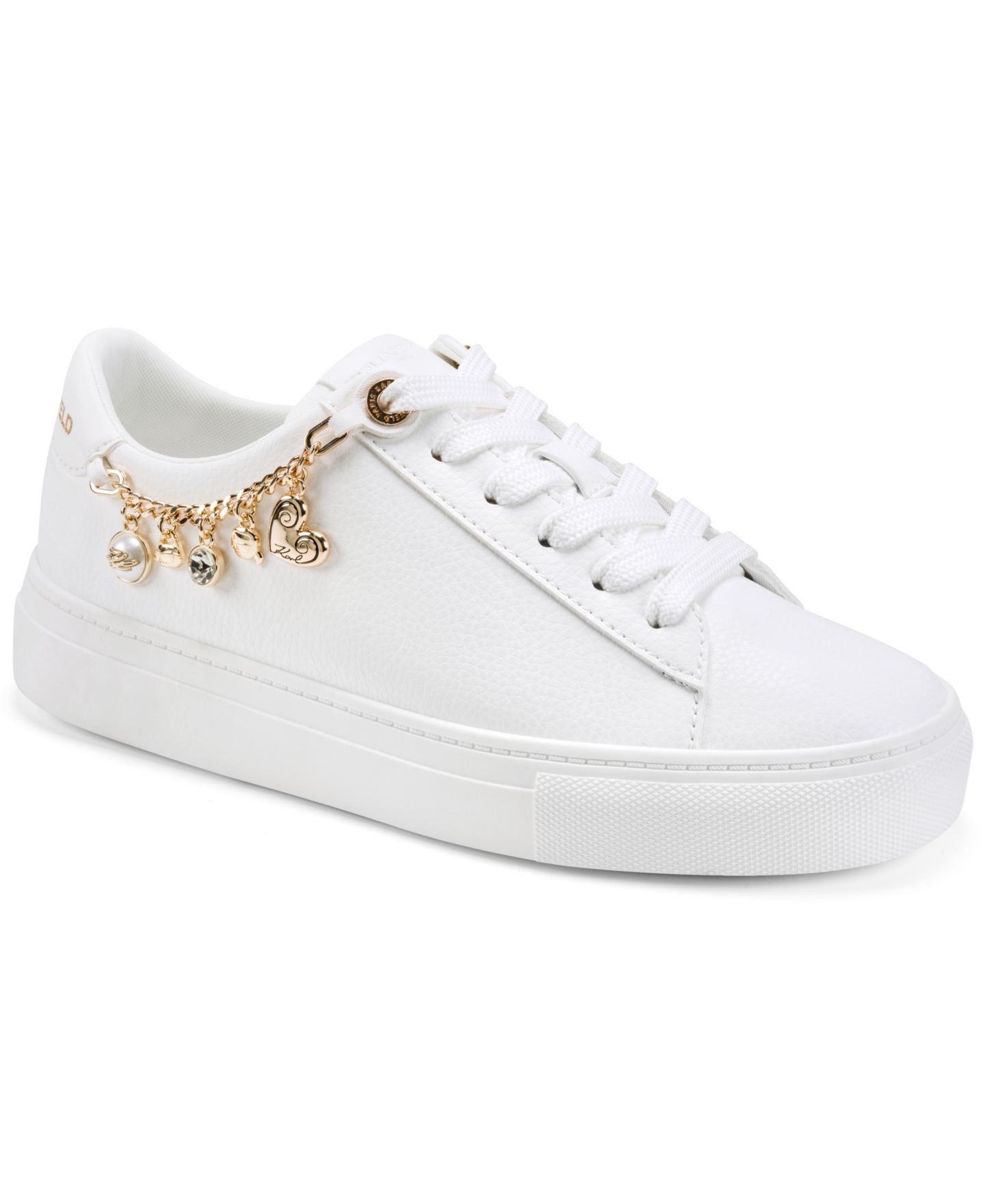 Женские кроссовки KARL LAGERFELD PARIS Cate Charms Lace-Up, цвет: Яркий белый гладкий — фото 1