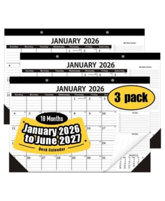 Desk Calendar 2026-2027 18 Months Home School Office