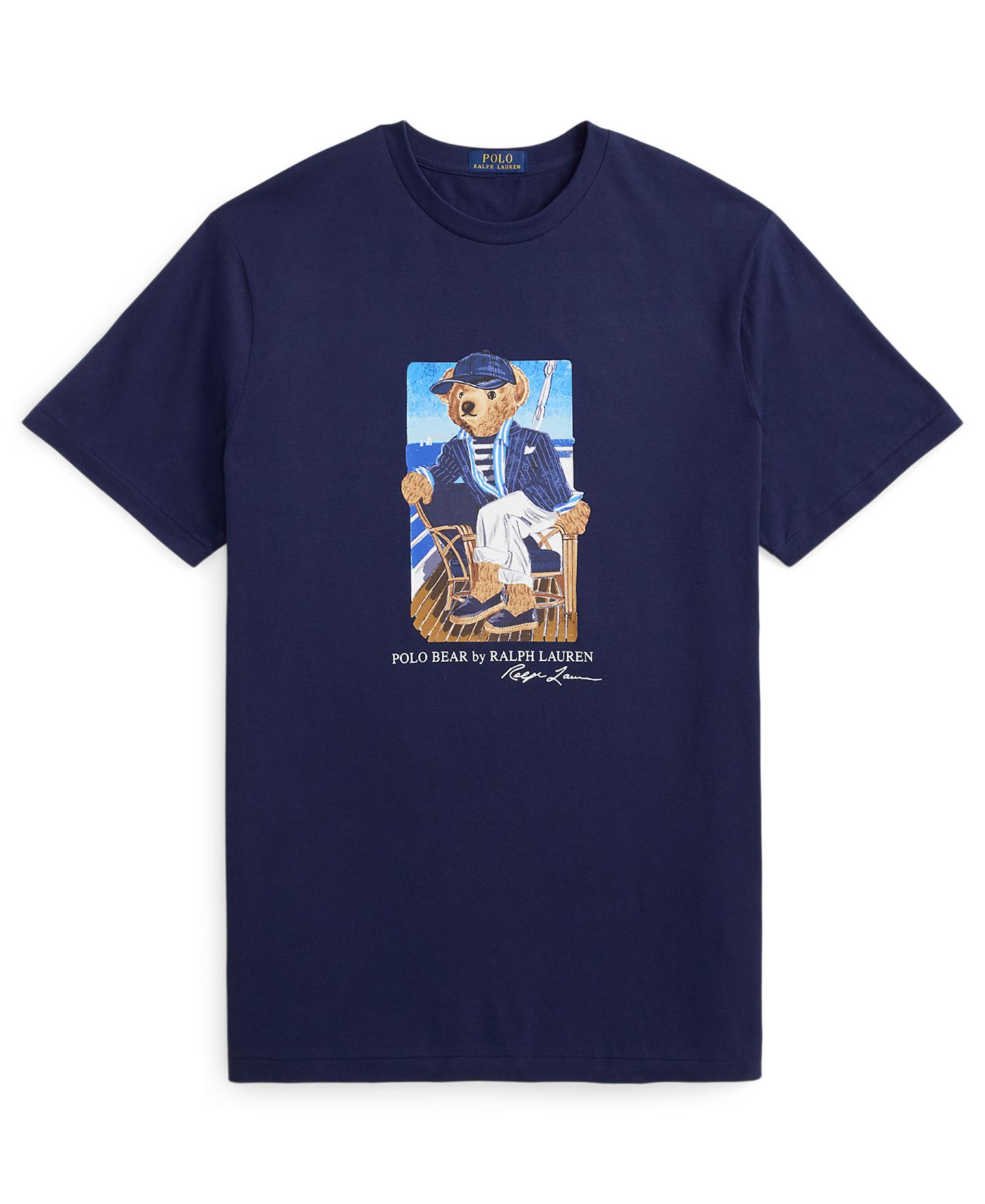 Мужская футболка Polo Ralph Lauren Big & Tall Classic-Fit Polo Bear Jersey T-Shirt, цвет: Тёмно-синий — фото 5