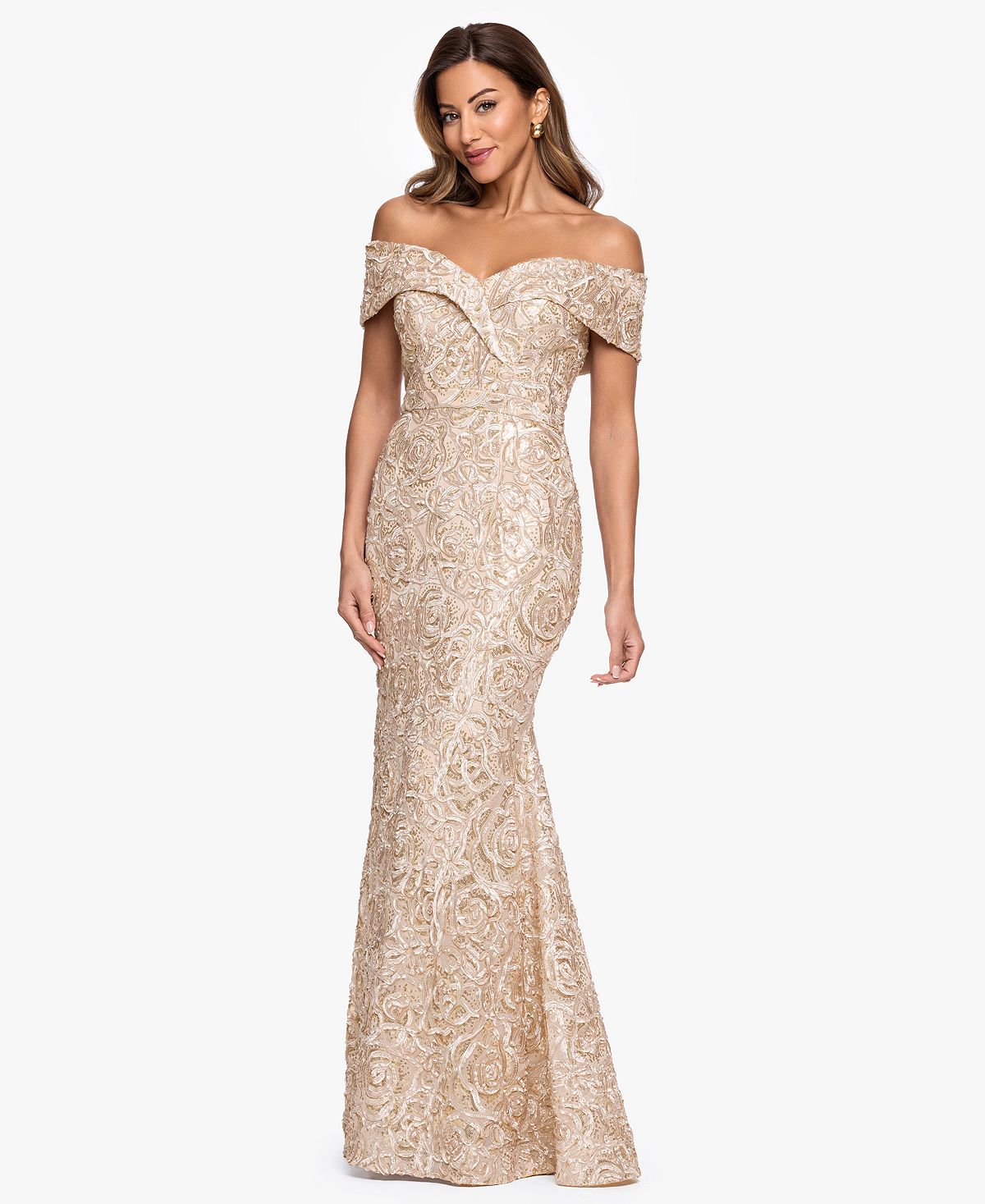 XSCAPE Women's Off-The-Shoulder Ball Gown view 2 — MAYCSS fashion products