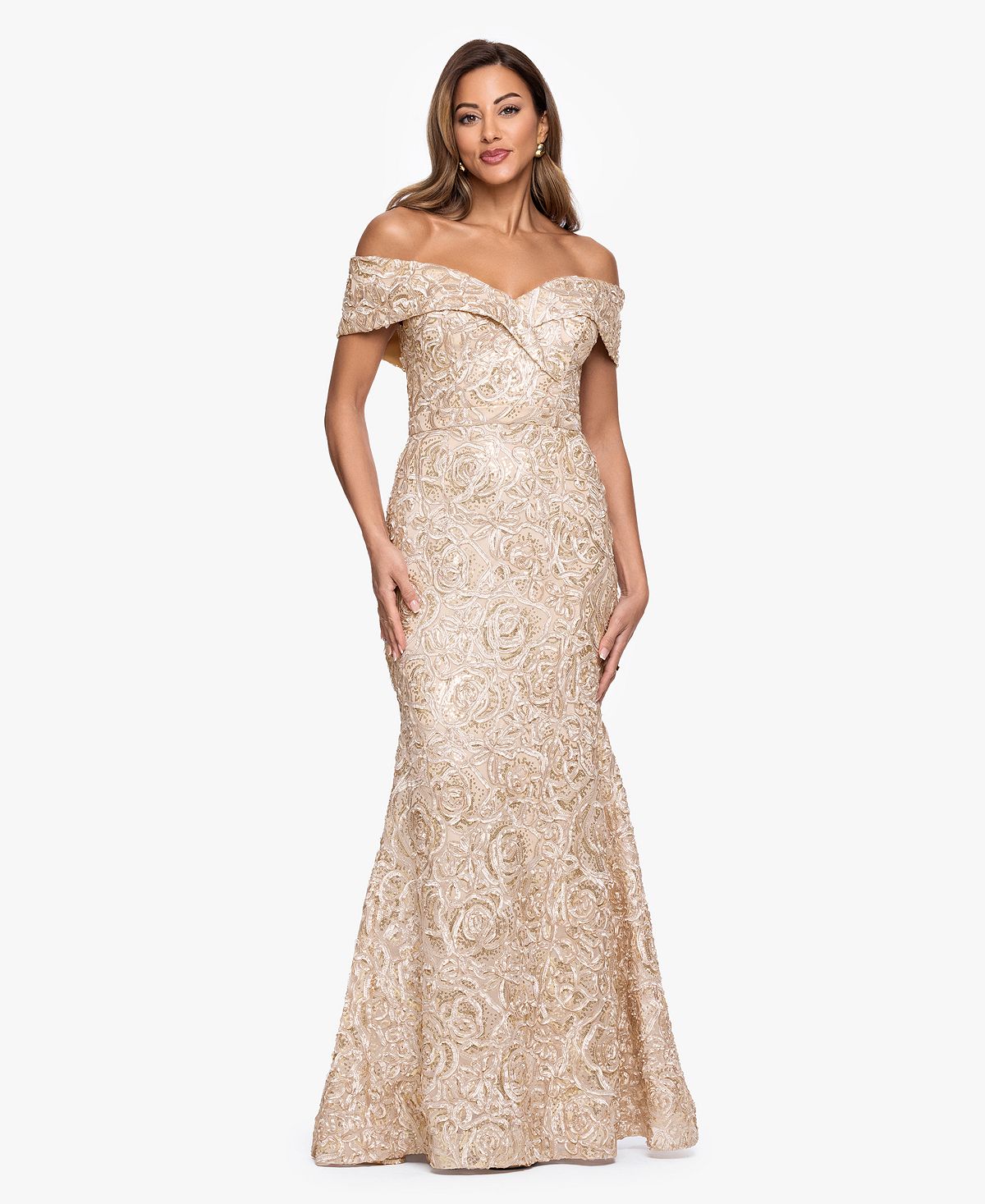 XSCAPE Women's Off-The-Shoulder Ball Gown view 1 — MAYCSS fashion products