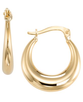 Grated Round Hoop Earrings in 10k Yellow Gold