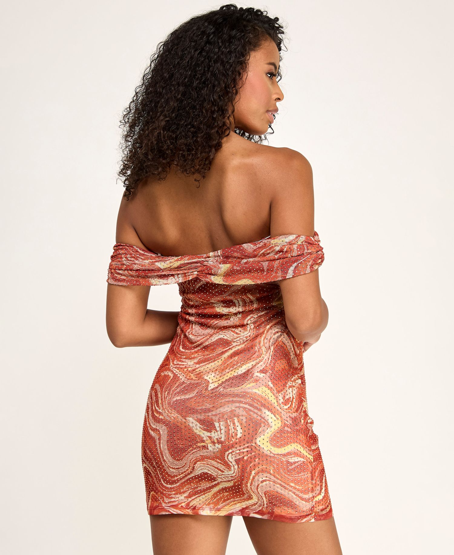 Juniors' Embellished Off-The-Shoulder Dress
