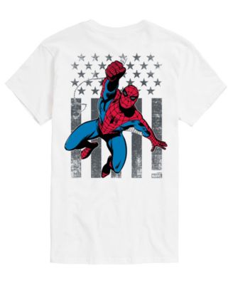 Men's Spiderman Crawling Flag Short-Sleeve Graphic T-Shirt
