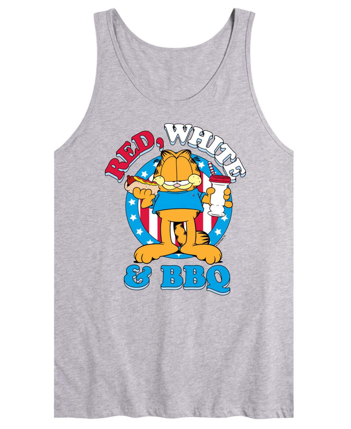 Мужской топ AIRWAVES Garfield Red White And BBQ Sleeveless Graphic, цвет: Меланжевый — фото 1