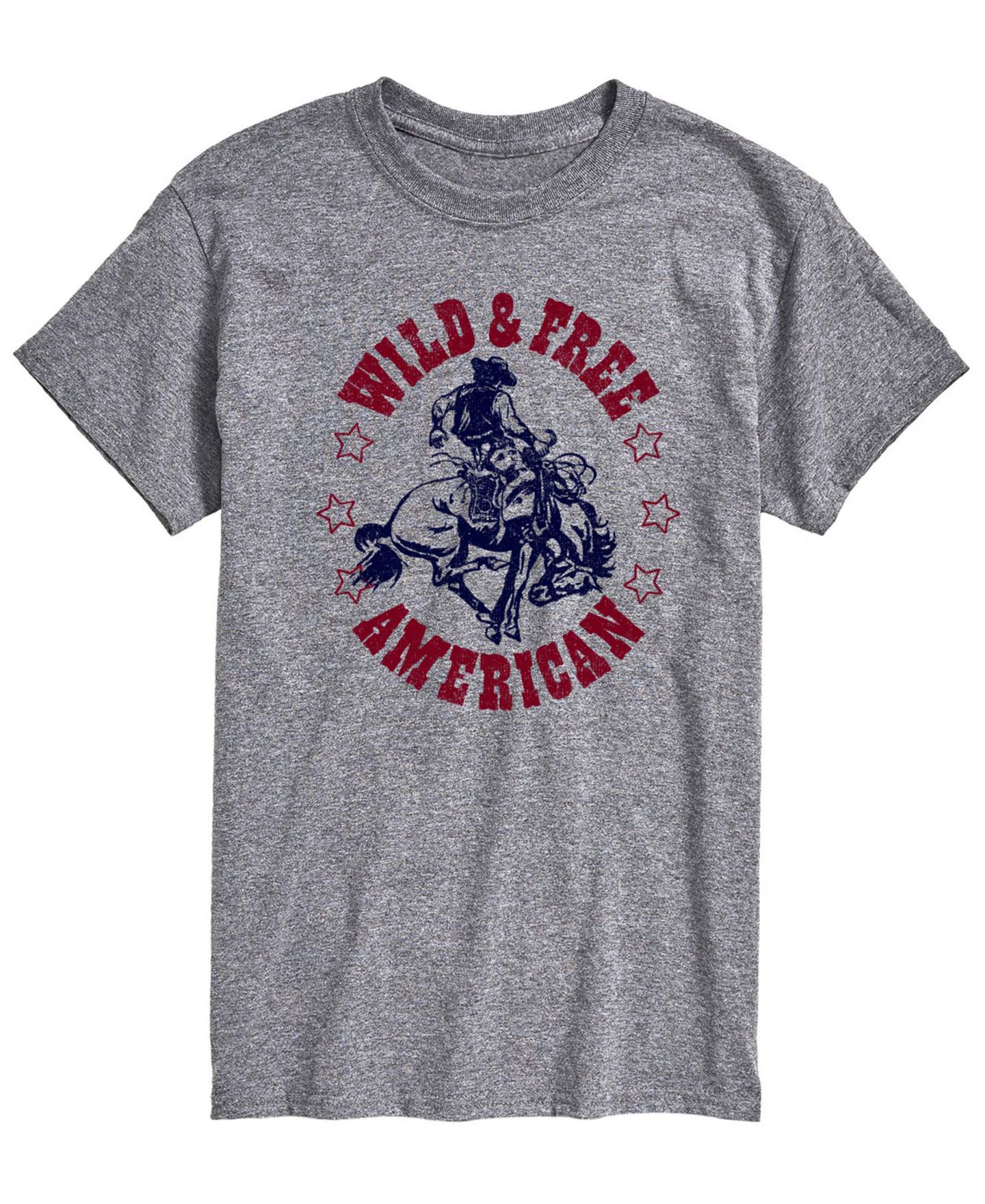 Мужская футболка AIRWAVES Wild And Free American Short-Sleeve Graphic, цвет: Меланжевый — фото 1