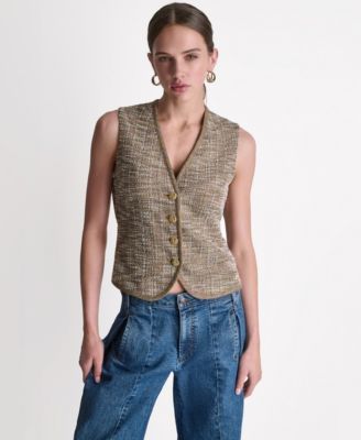 Women's V-Neck Button-Front Vest