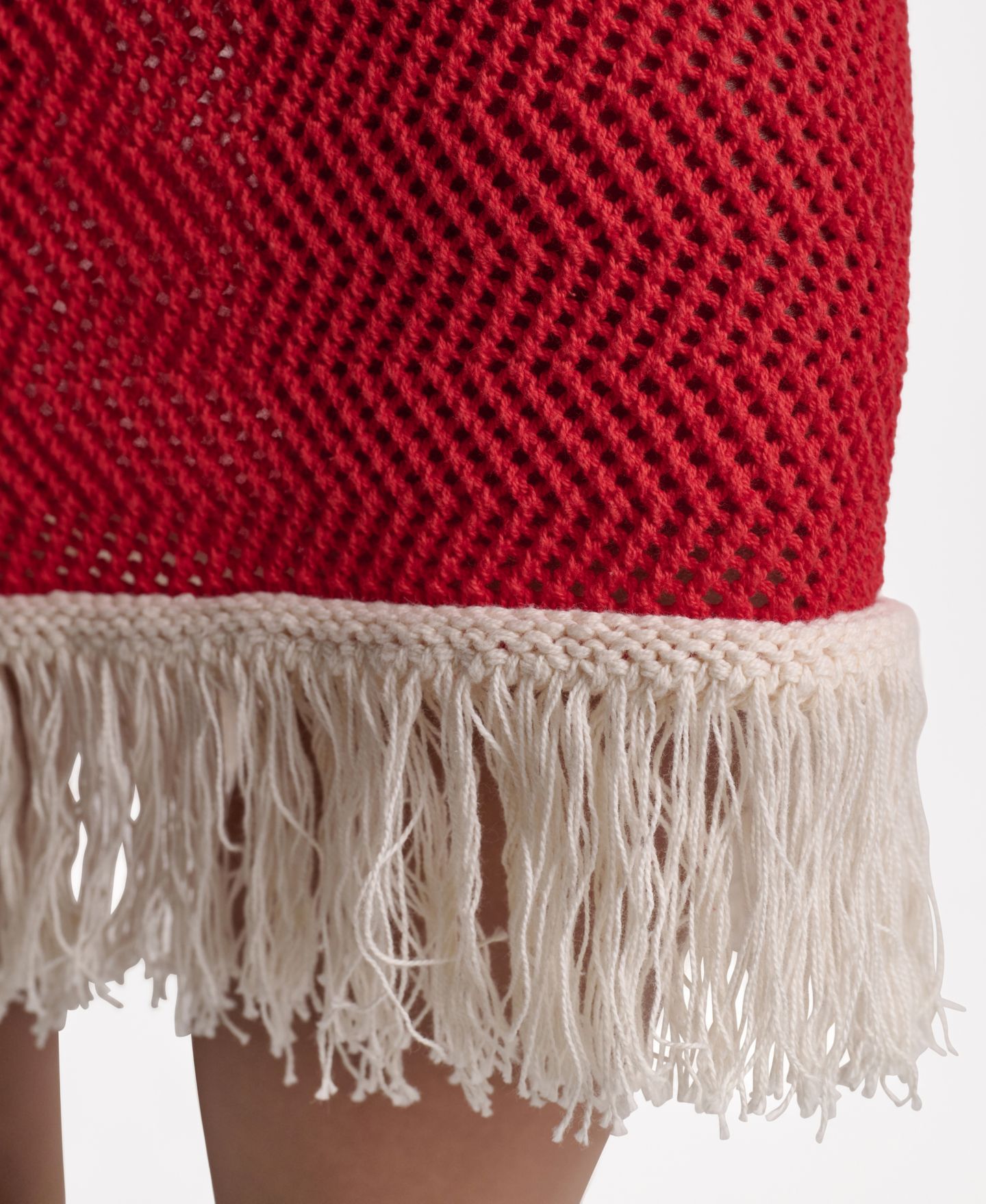 Женская юбка BCBG Fringe Pointelle A-Line Midi, цвет: Firelily/Buttercream — фото 9