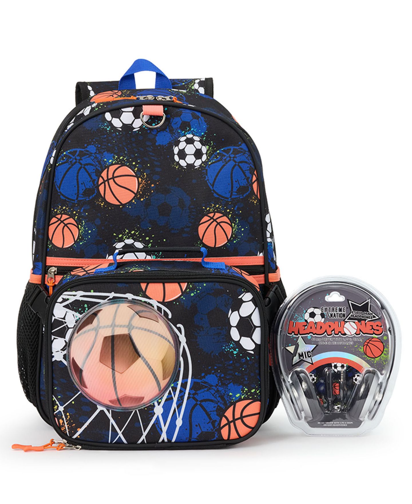 Сумки Extreme Nation Lenticular Sports Backpack, Lunch Box and Headphone, 3-Piece Set для мальчиков, цвет: Чёрный / Синий — фото 1