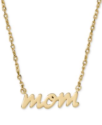 Gold-Tone Gifting Dear Mom Short Pendant Necklace