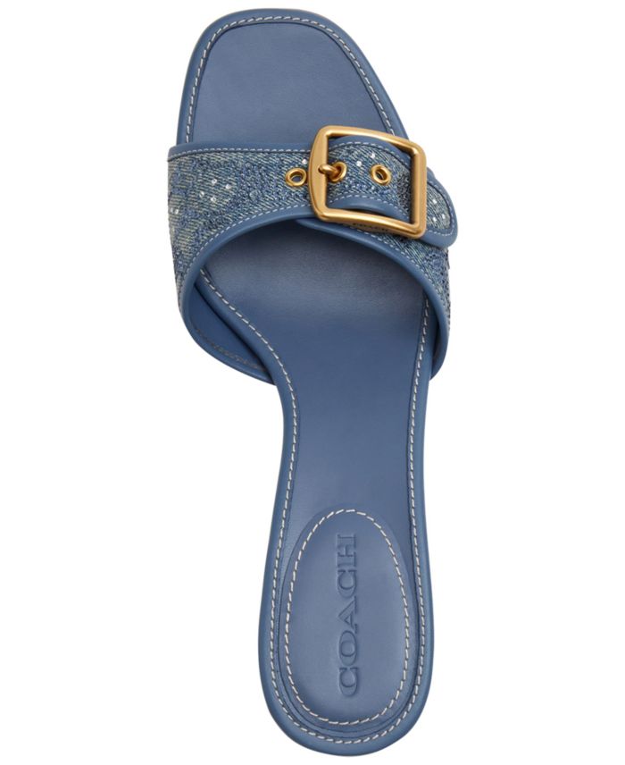 Coach Womens Margot Signature Jacquard Slip On Sandals