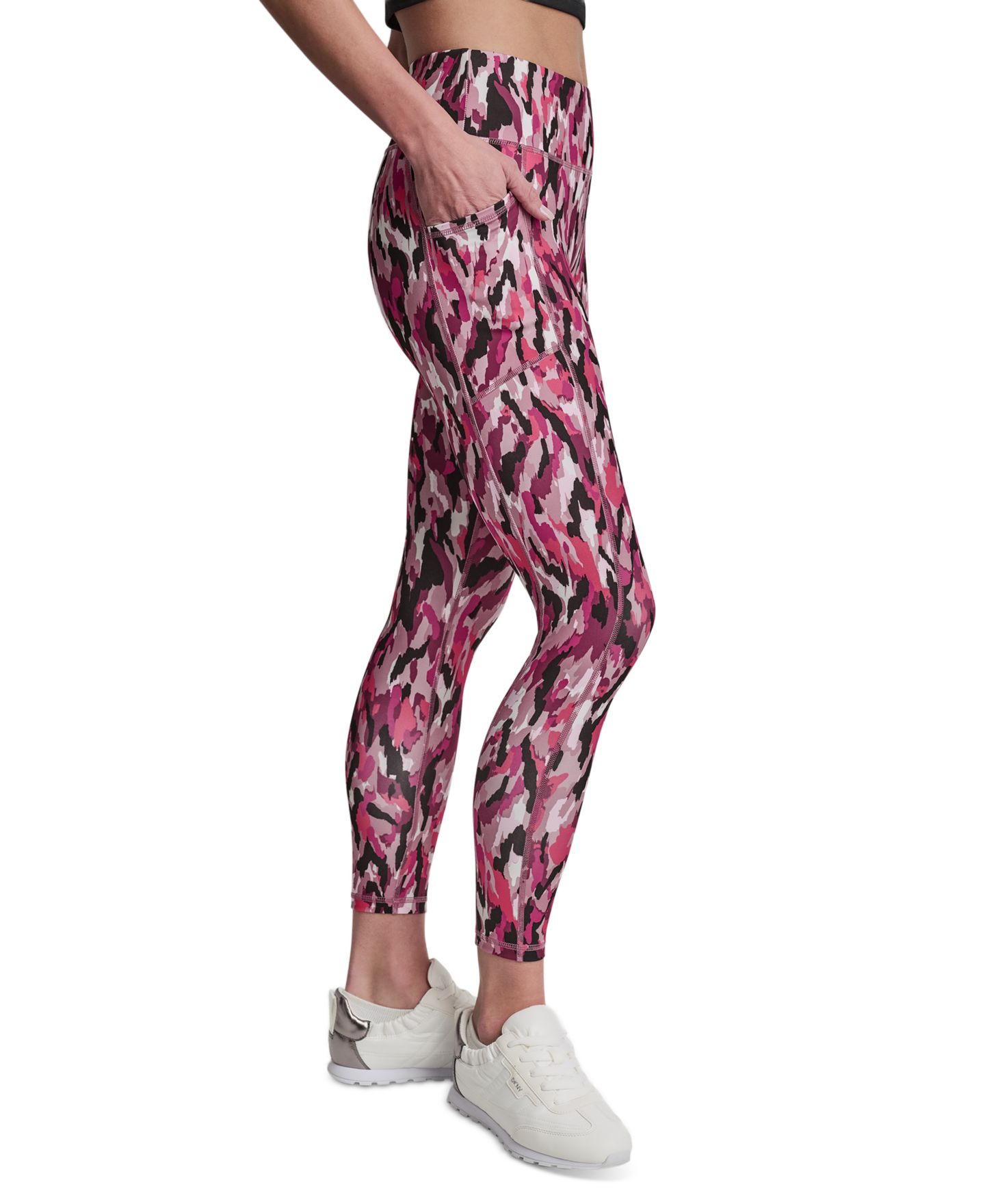 Женские брюки DKNY Sport DKNY Printed High-Wasit Fitness Tights, цвет: Brushstroke Punch — фото 2