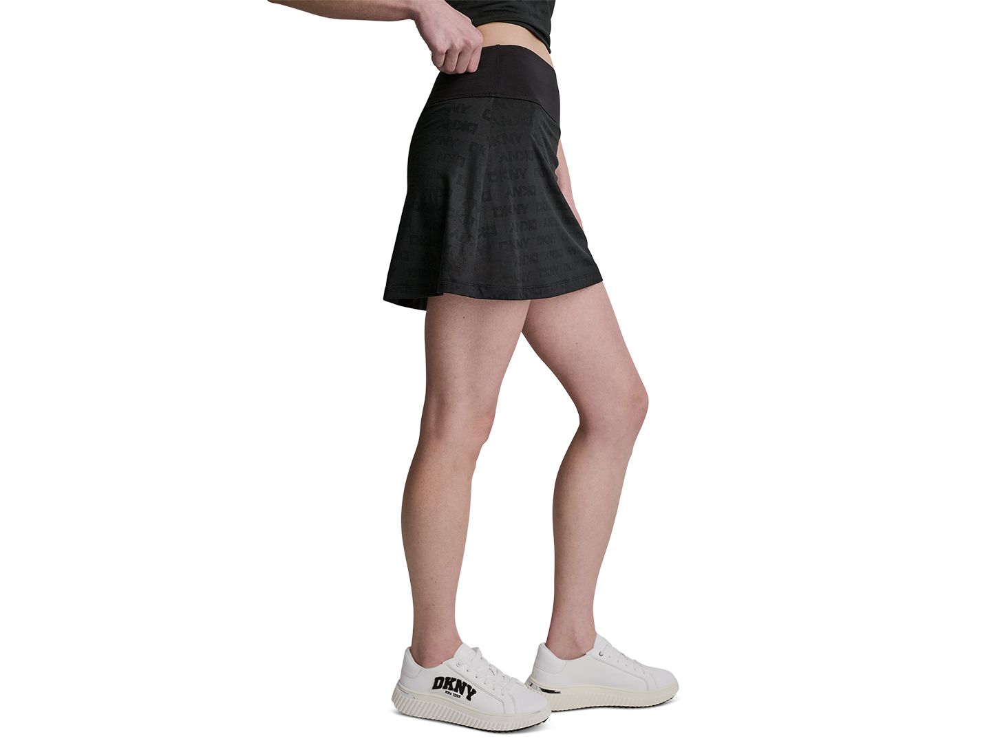 Женская юбка-шорты DKNY Sport Side Pocket Logo Skort, цвет: Чёрный — фото 3