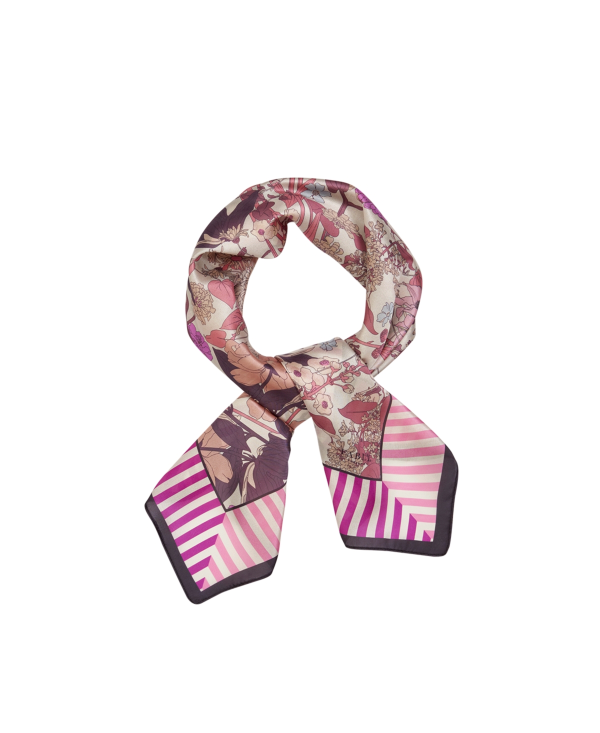 Fable England Women's Deco Blooms Candy Stripe Square Scarf