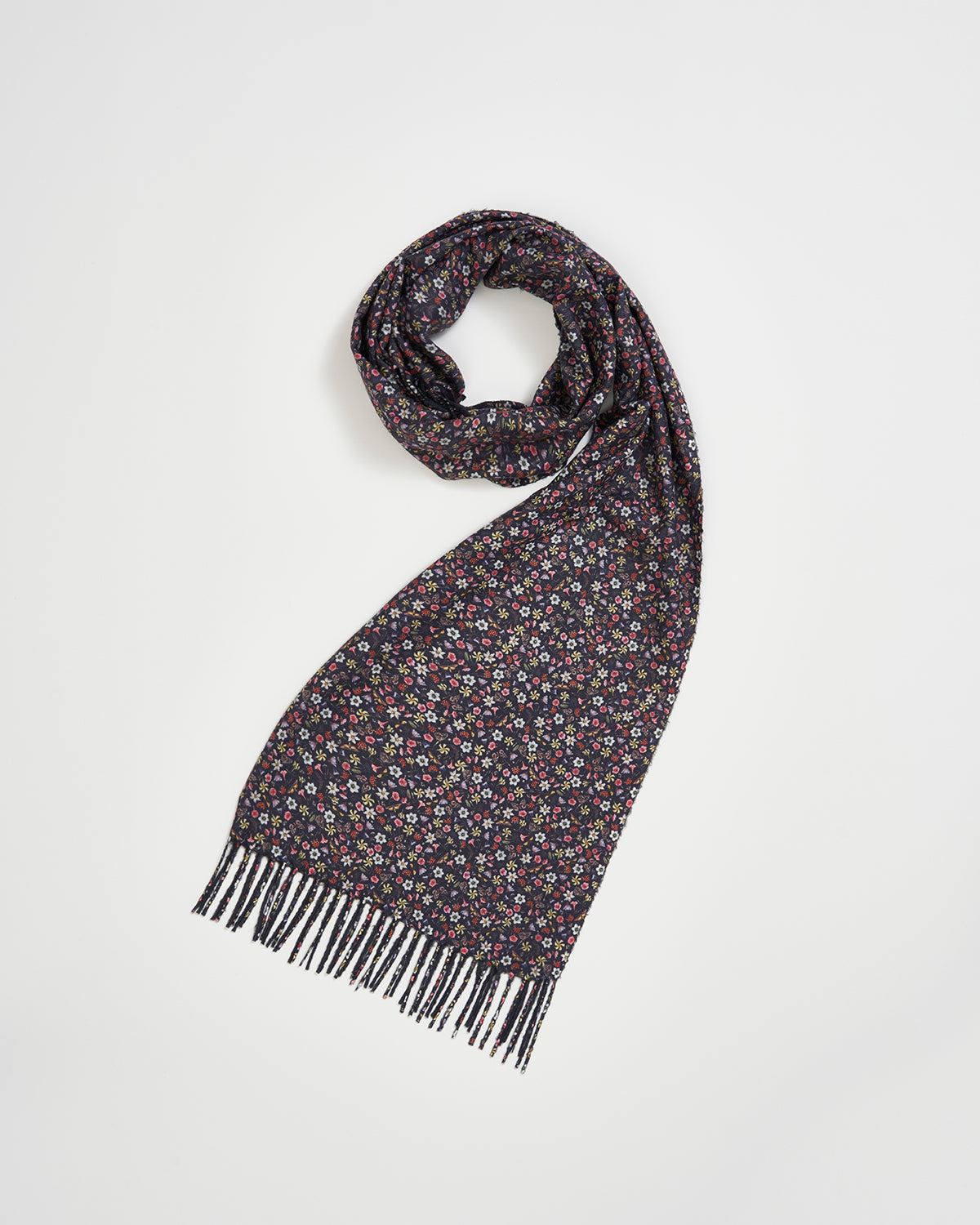 Fable England Women's Floral Ditsy Scarf with Tassels
