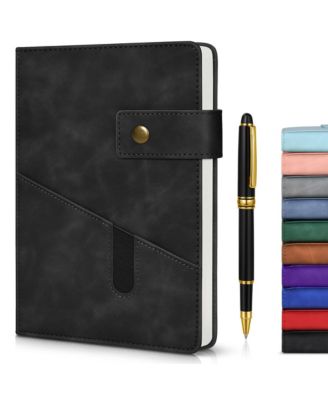 Leather Journal Notebook With Pen Hardcover Lined A5