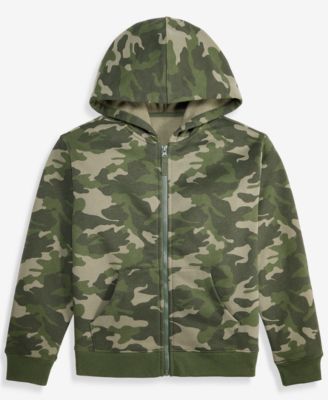 Boys' XS-XL Camo-Print Zip-Up Hoodie