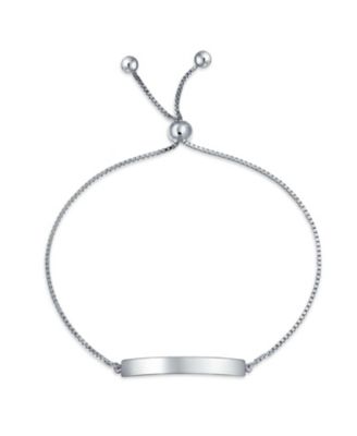 Minimalist Name Plated Bar Identification Tag ID Bolo Bracelet Adjustable