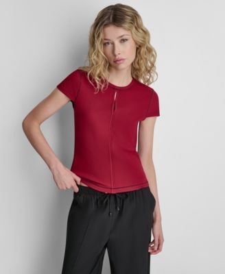 Women's Crewneck Contrast Stitch Top