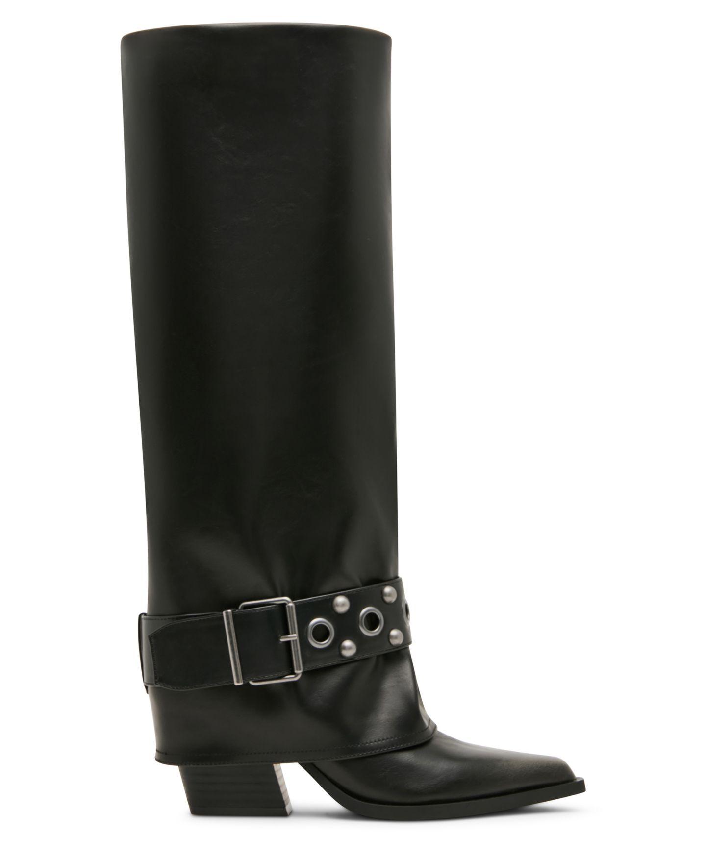 Женские ботинки Madden Girl Rodeo Cuffed Studded Tall Cowboy, цвет: Чёрный — фото 2