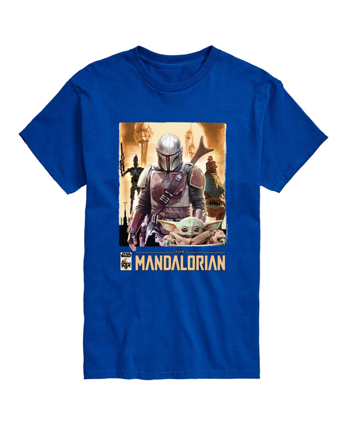 Airwaves Men's The Mandalorian Collage Short-Sleeve Graphic T-Shirt - Royal Blue