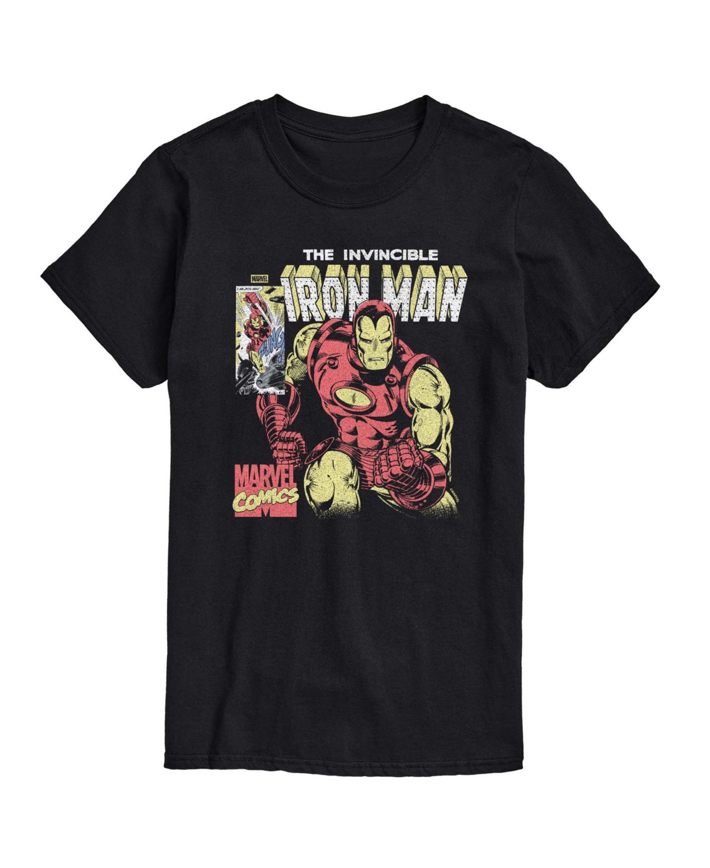 Мужская футболка AIRWAVES Iron Man Vintage Faded Comic Short-Sleeve Graphic, цвет: Чёрный — фото 1