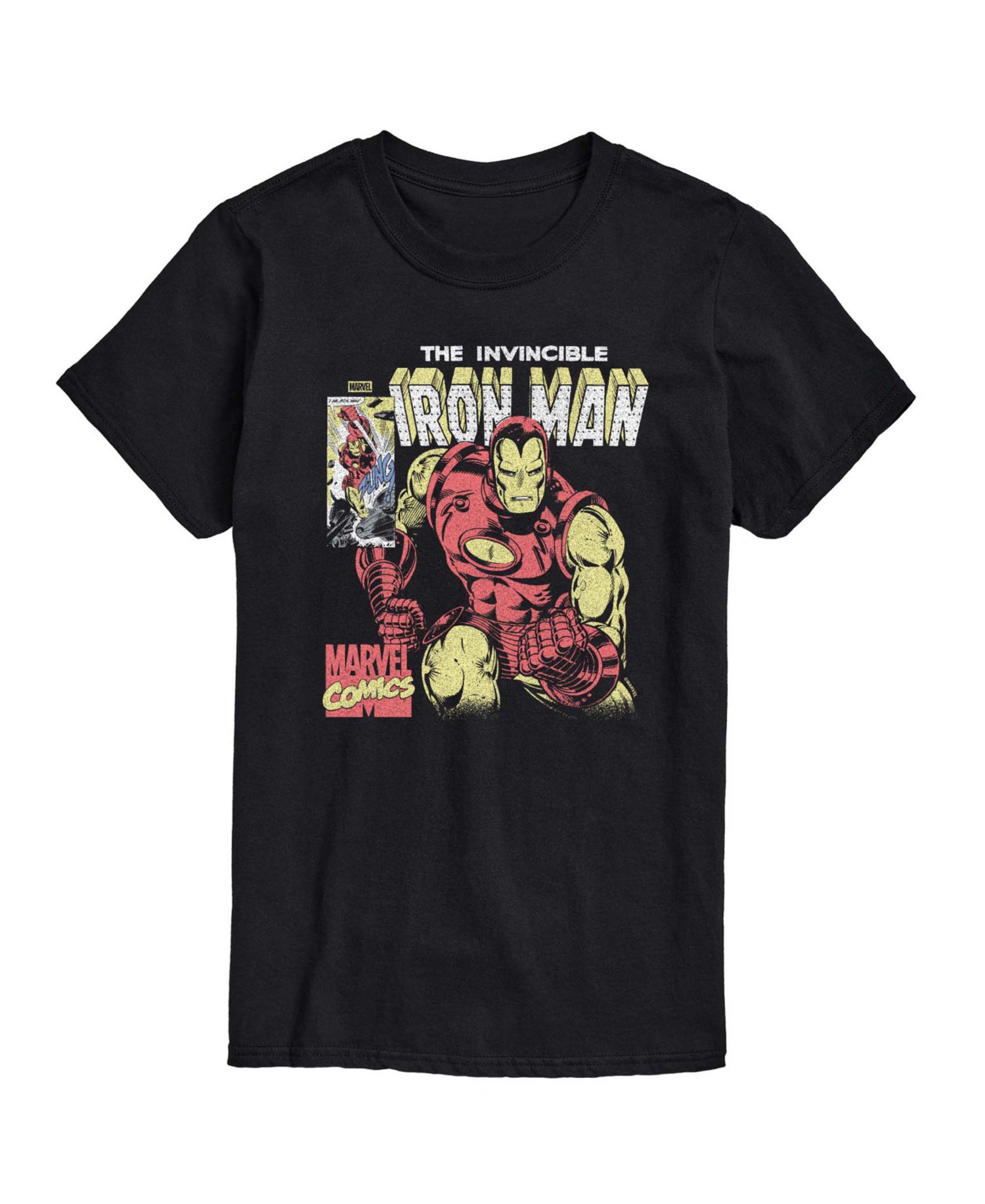 Men's Iron Man Vintage Faded Comic Short-Sleeve Graphic T-Shirt