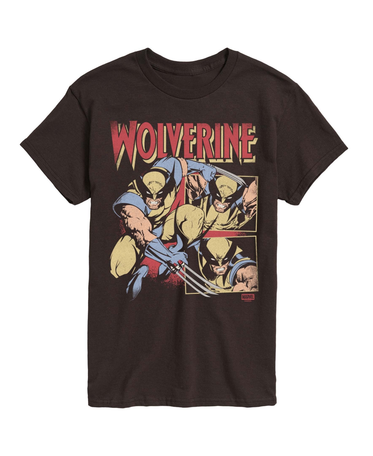 Airwaves Men's Wolverine Vintage Faded Short-Sleeve Graphic T-Shirt - Dark Brown