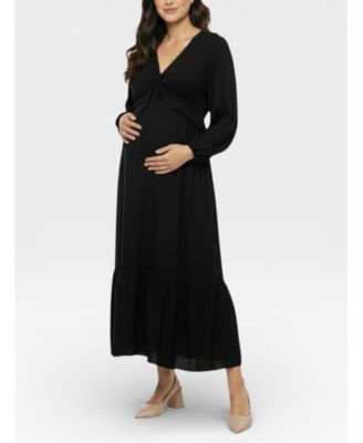 Puff Sleeve Ruffle Midi Dress - Motherhood