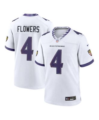 Men's Zay Flowers White Baltimore Ravens Game Jersey