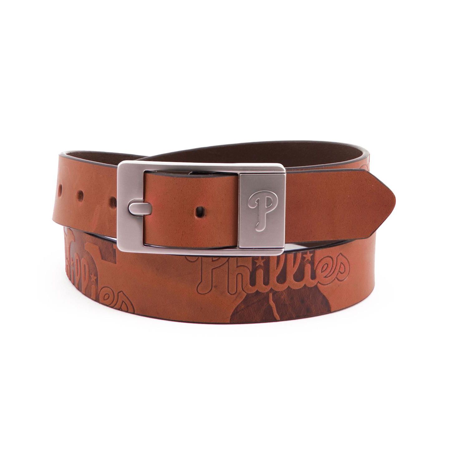 Мужской ремень Eagles Wings Philadelphia Phillies Brandish Leather Belt — фото 1