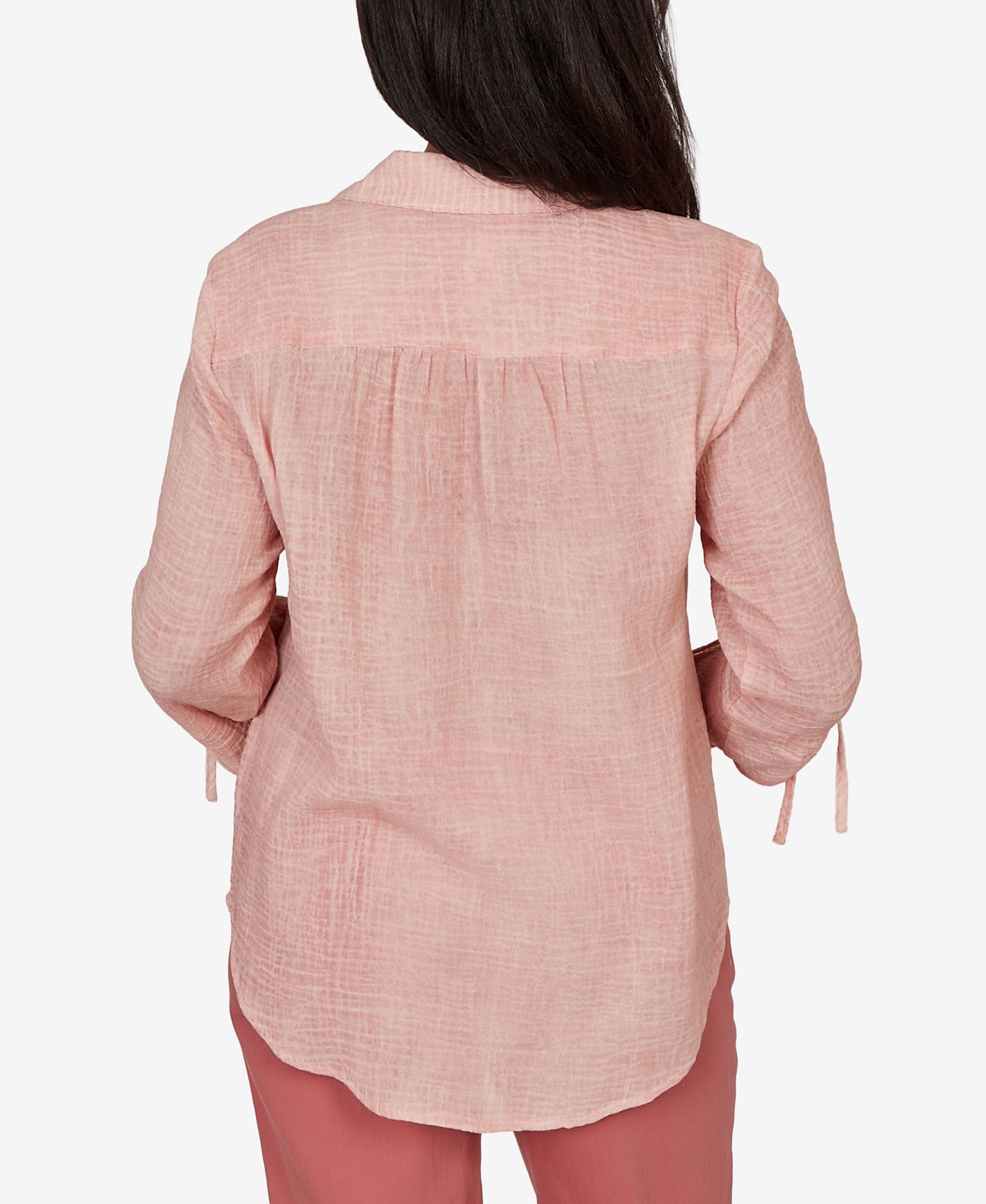 Petite Camden Market Crinkle Gauze Button-Front Top