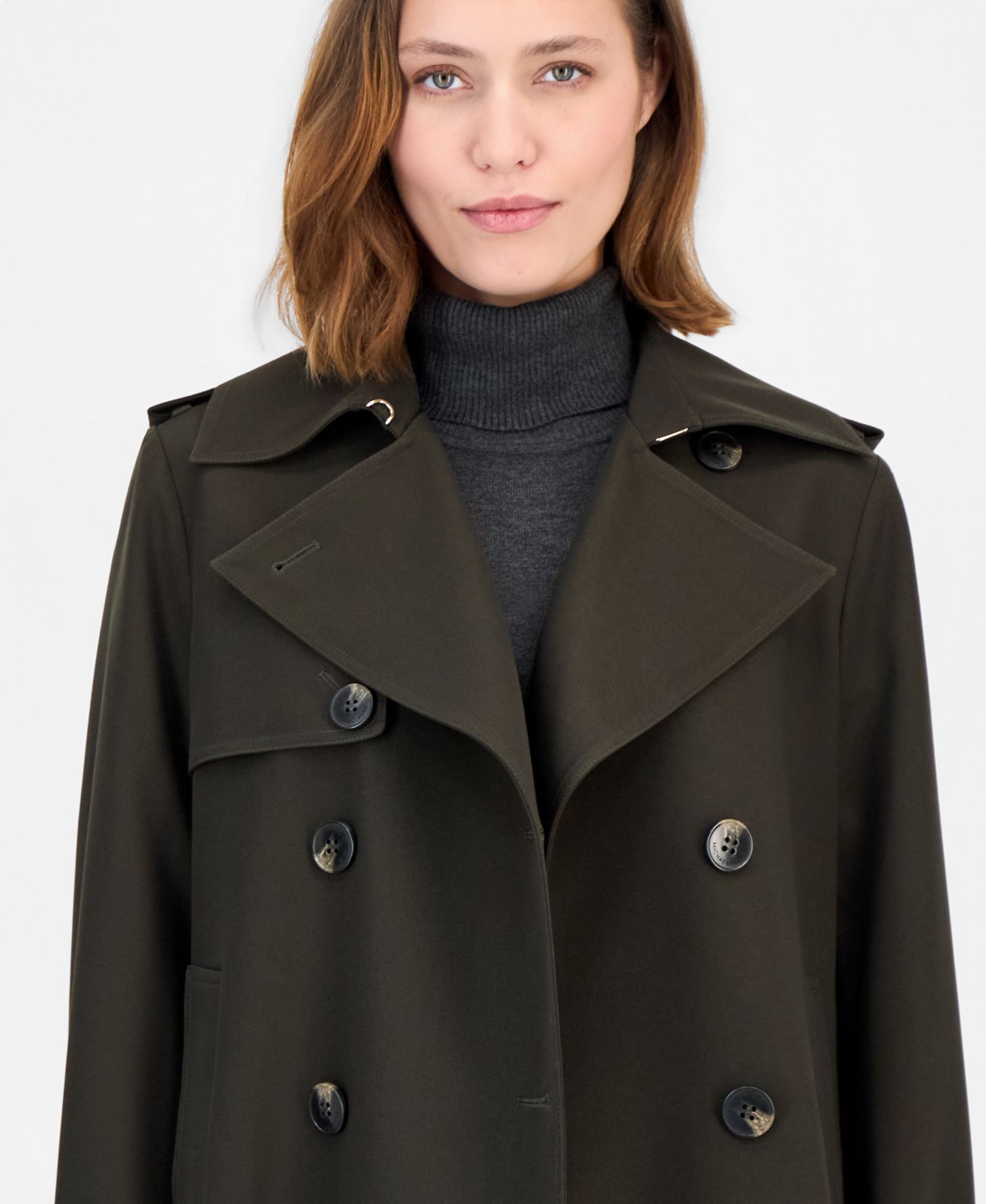 MICHAEL Women's Drapey Short Trench Coat, Created for Macy's