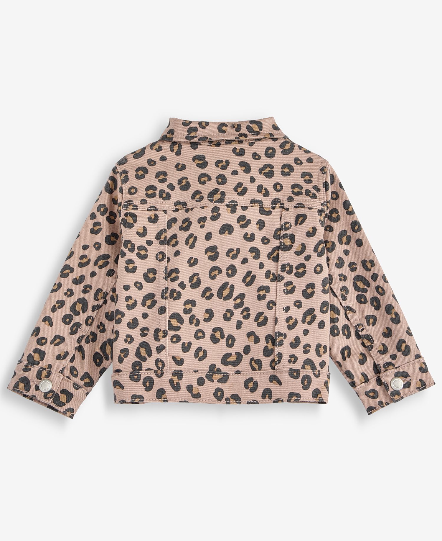Baby Girls' 3M-24M Leopard-Print Denim Jacket