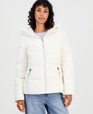 Michael Kors Women's Faux-Fur-Trim Hooded Puffer Coat