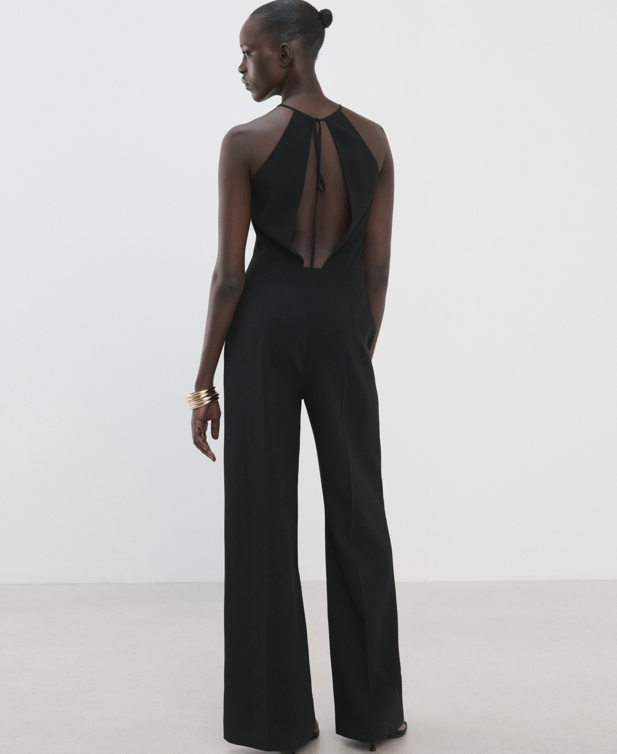 Mango Women's Open Back Halter Jumpsuit