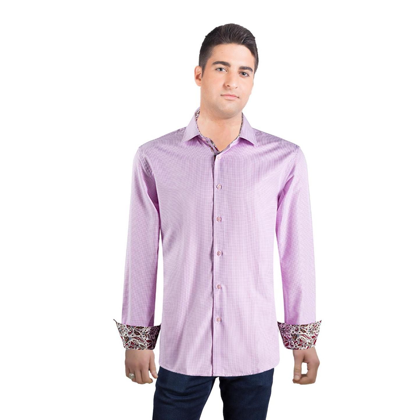 Мужская рубашка Elie Balleh Slim Fit Houndstooth Dress Shirt — фото 1