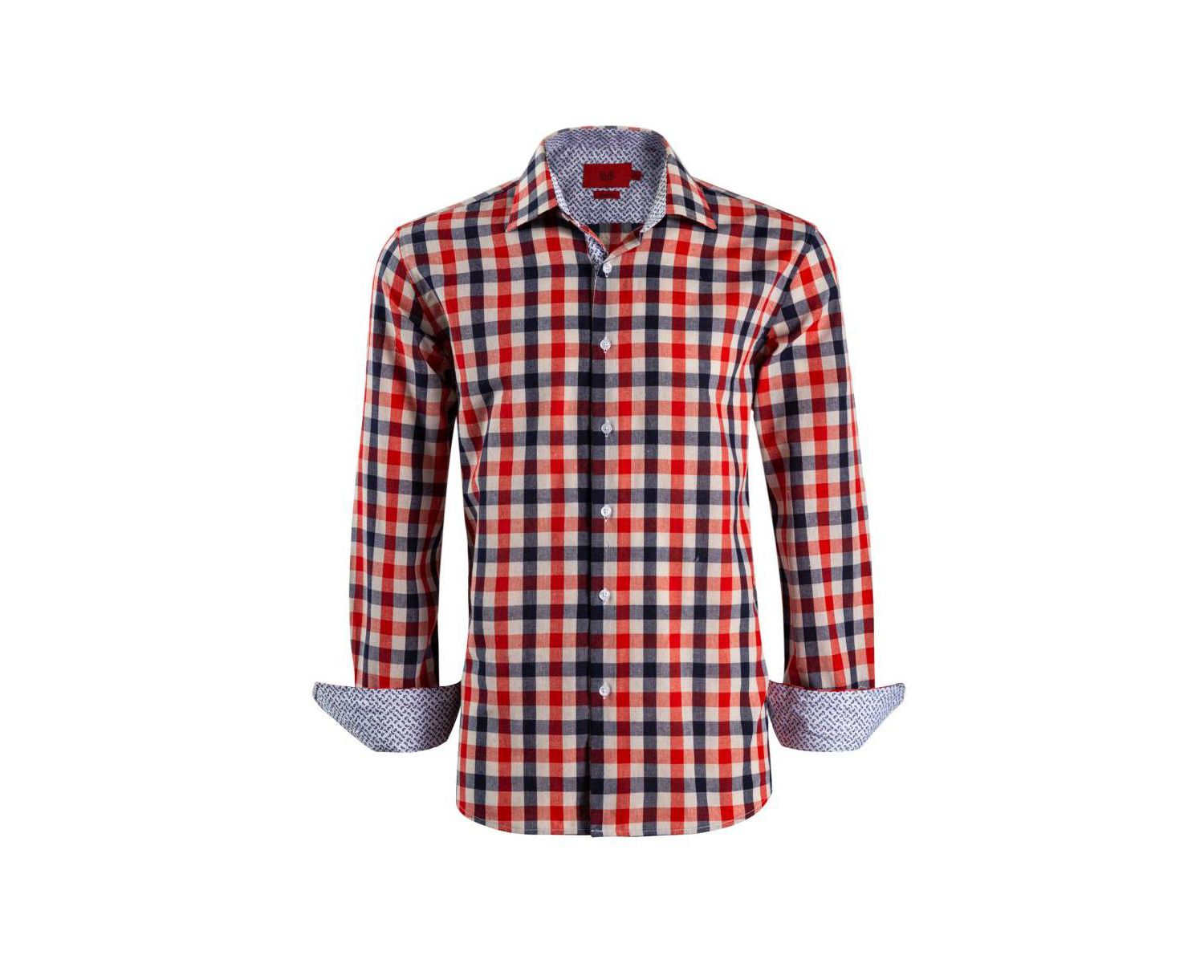 Men's Slim Fit Gingham Plaid Shirt