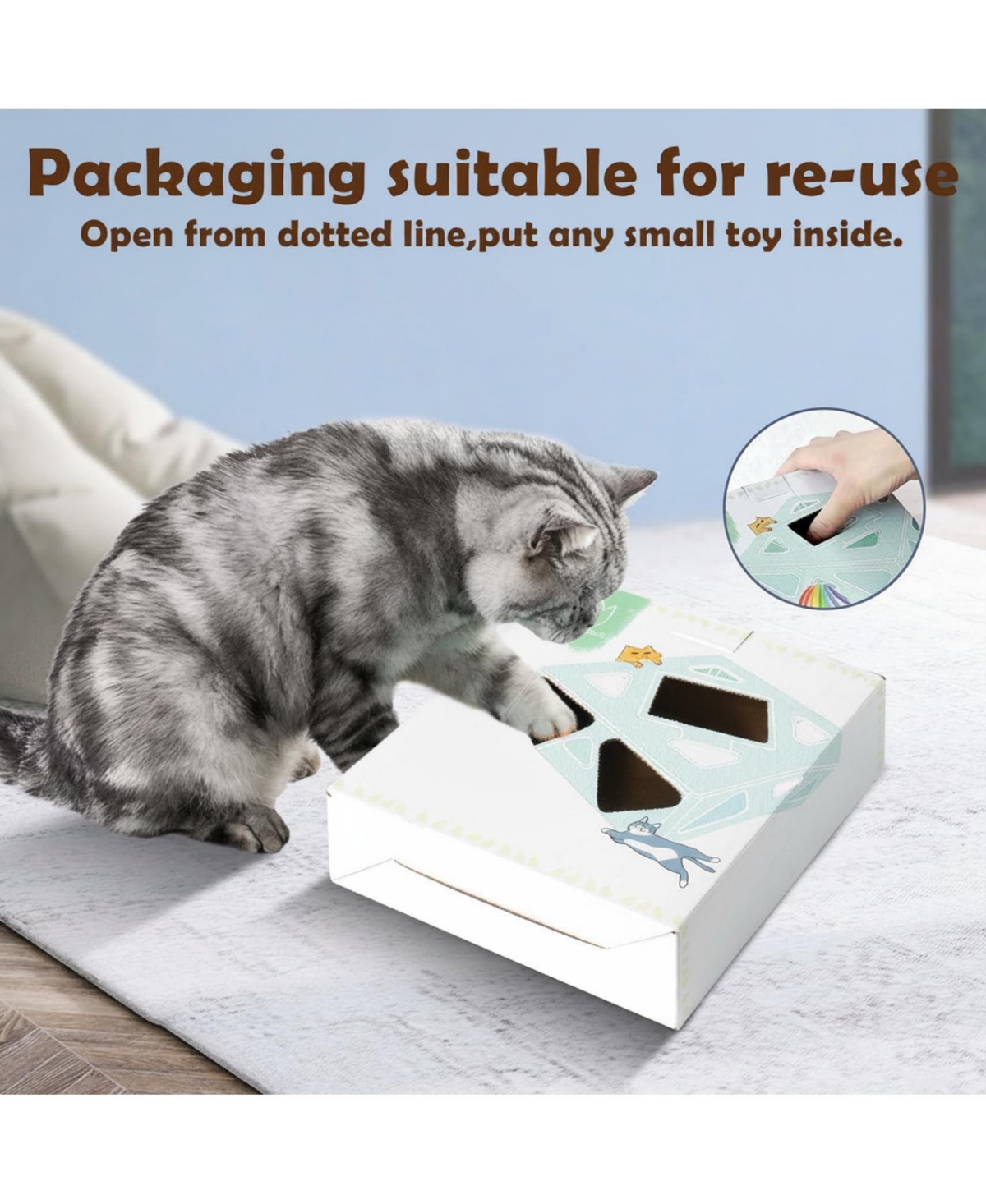 Aronkl 3-in-1 Automatic Cat Toys Upgrade Motion Activated Usb Rechargeable with Replaceable Attachments for Indoor Cats