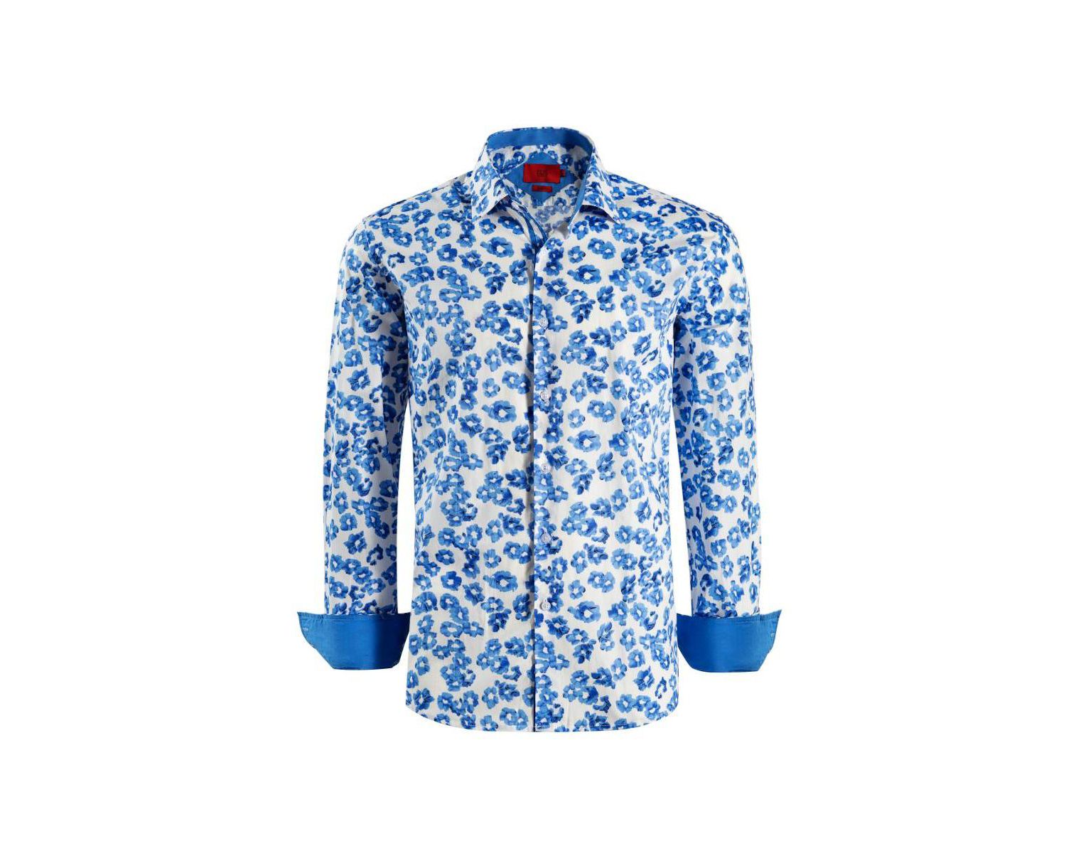 Men's Slim Fit Floral Sport Button-Down Shirt