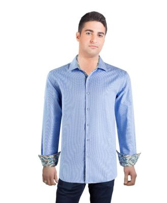 Men's Slim Fit Houndstooth Dress Shirt