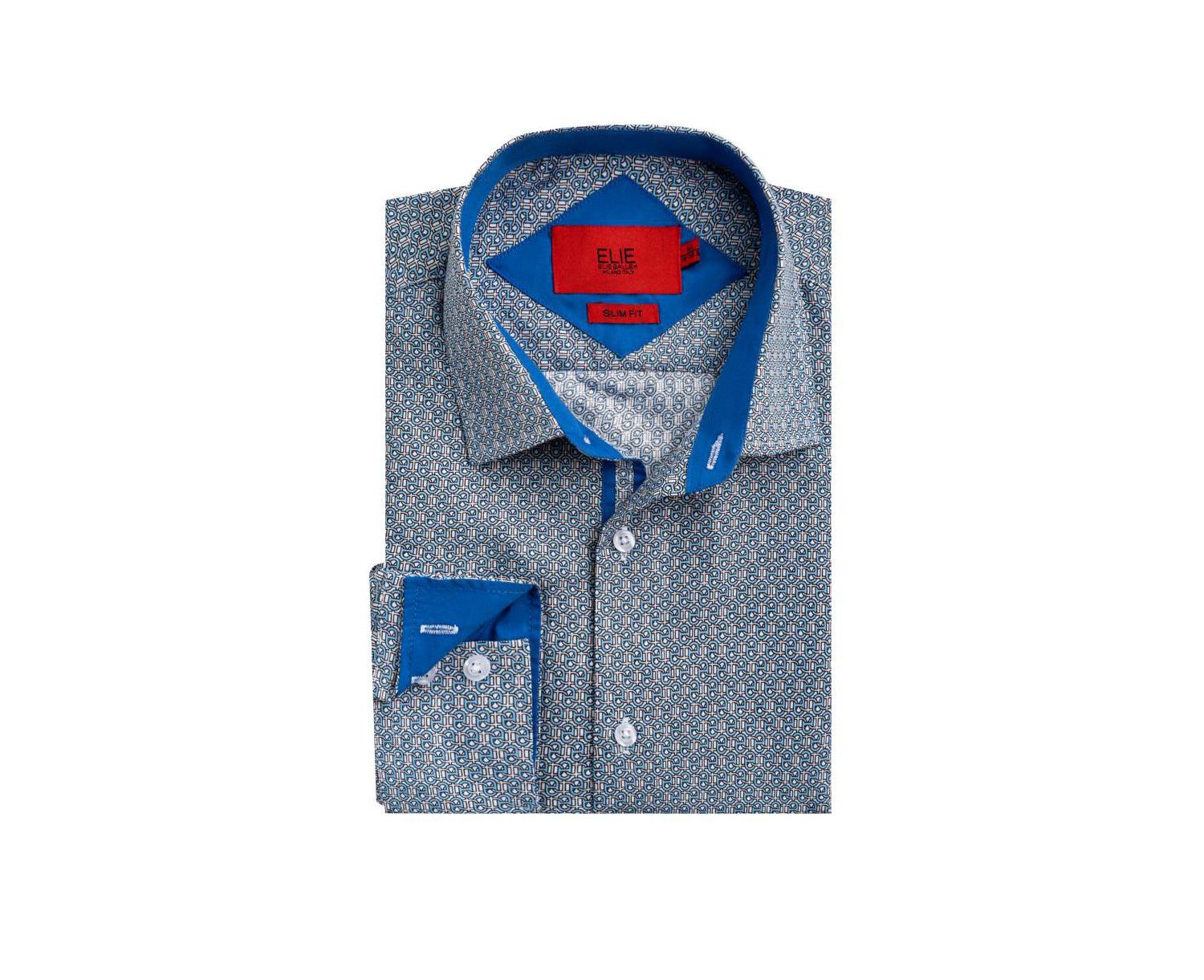 Men's Slim Fit Geometric Print Shirt
