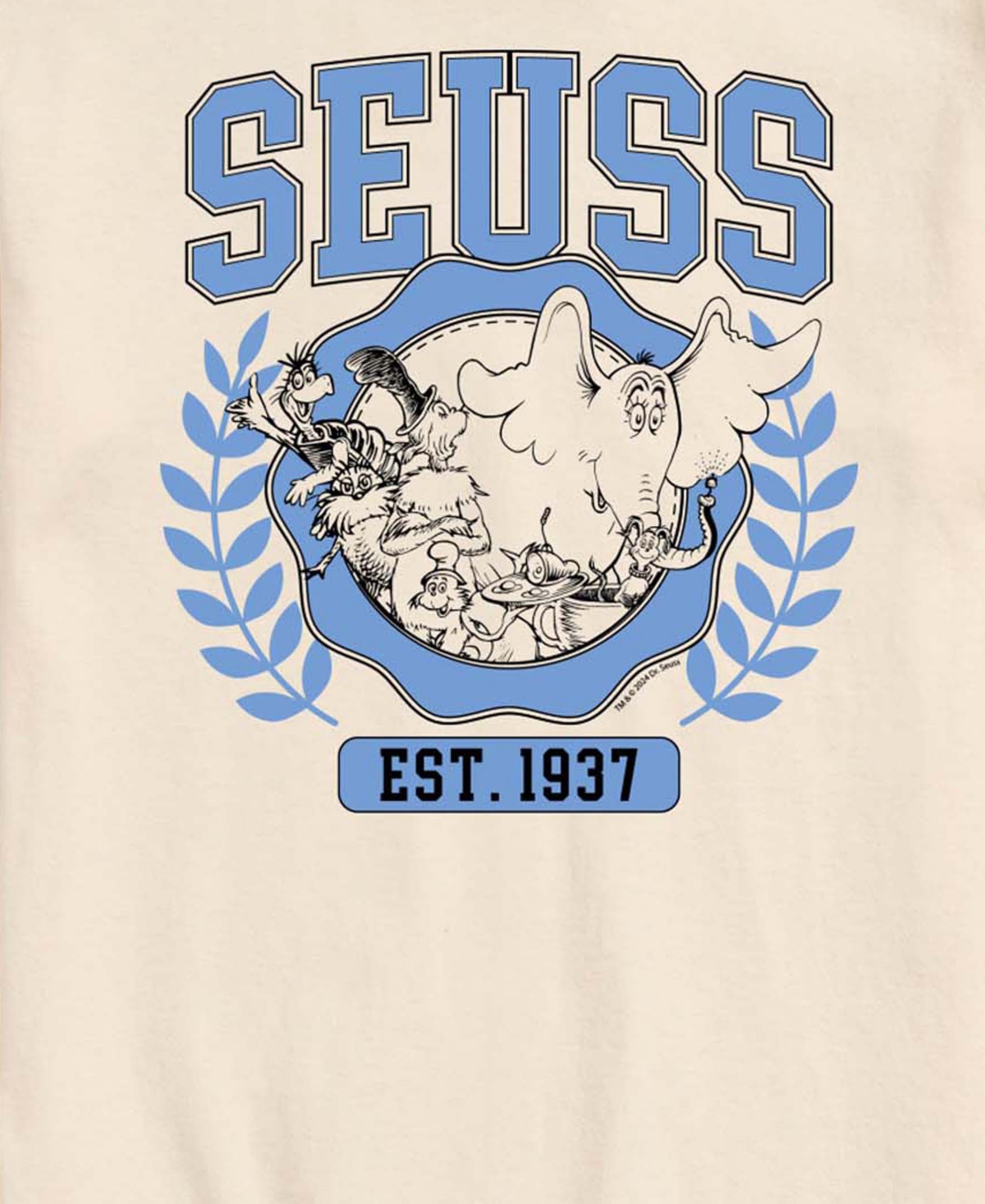Airwaves Men's Dr. Seuss Dr Collegiate Short-Sleeve Graphic T-Shirt