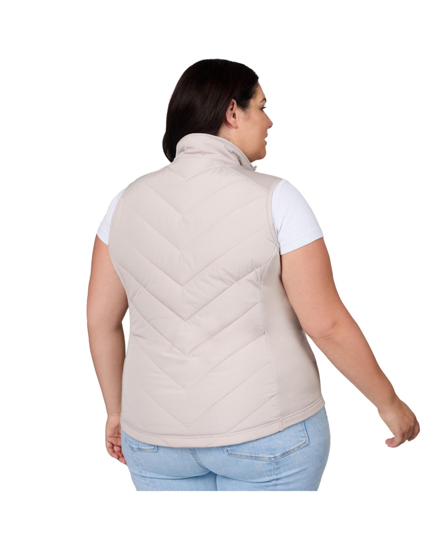 Женский жилет Free Country Plus Size Quilted Hybrid Vest, цвет: Берёзовый — фото 3