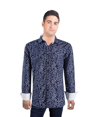 Men's Slim Fit Swirl Print Shirt