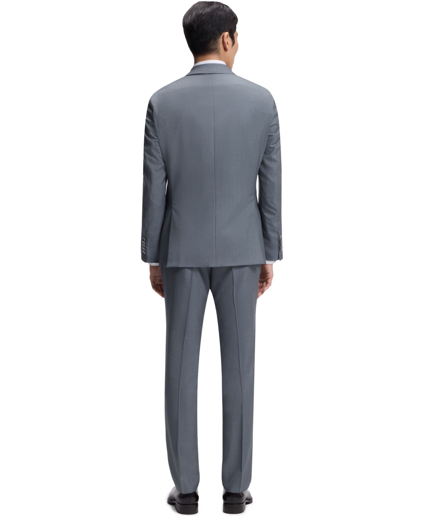 Мужские комплекты Hugo Boss Wool Silk Two-Piece Slim-Fit Suit, цвет: Тёмный зелёный — фото 6