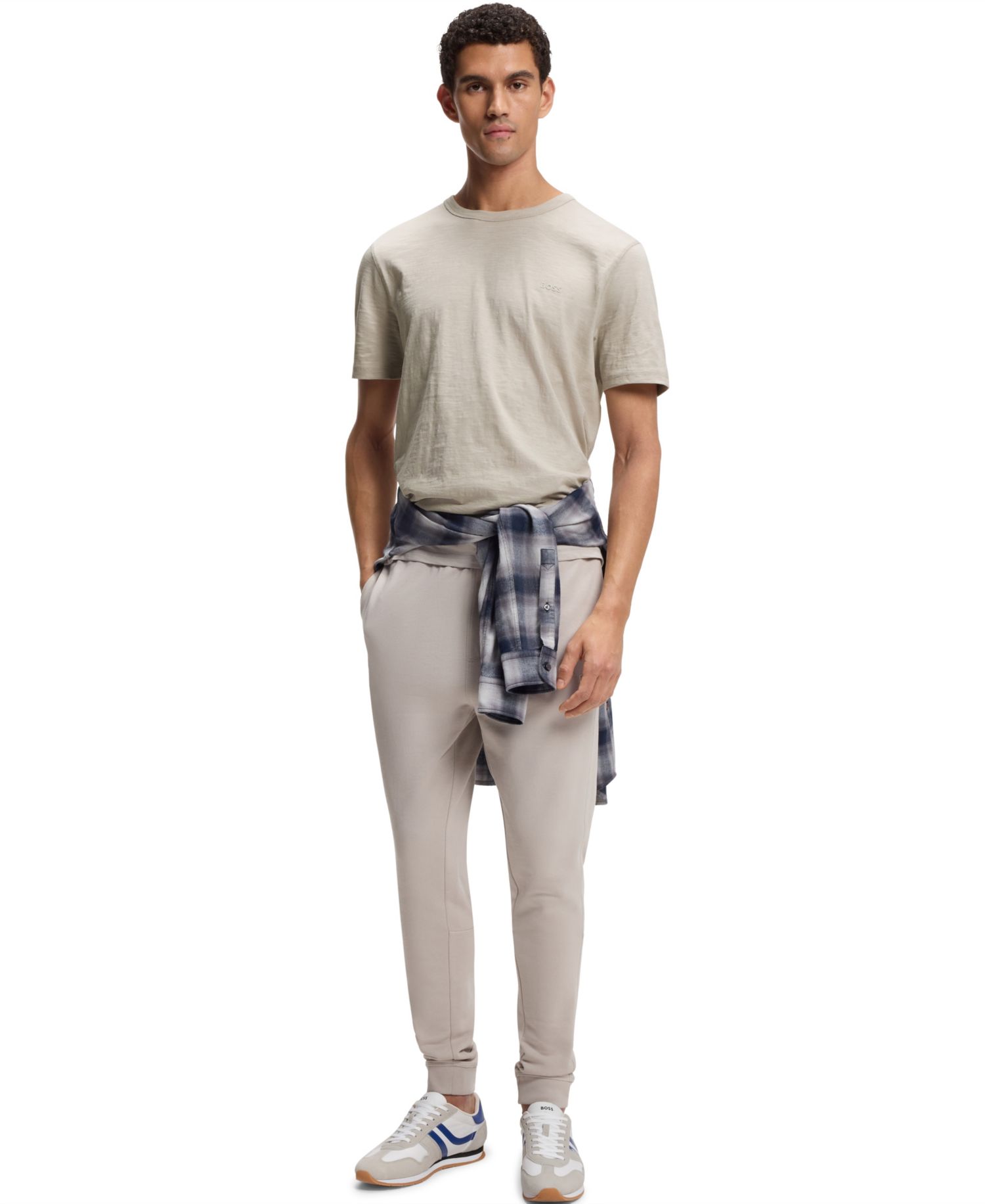 Men's Slub-Cotton Logo Detail T-Shirt