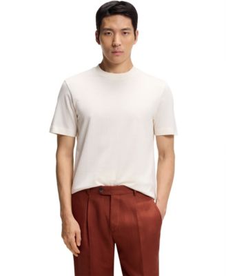 Men's Cotton-Silk Geometric Jacquard T-Shirt