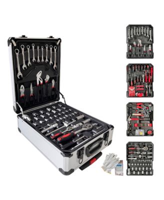 399-Piece Rolling Tool Set, Home Repair Tools with 4 Drawers, Wheels, and Aluminum Case